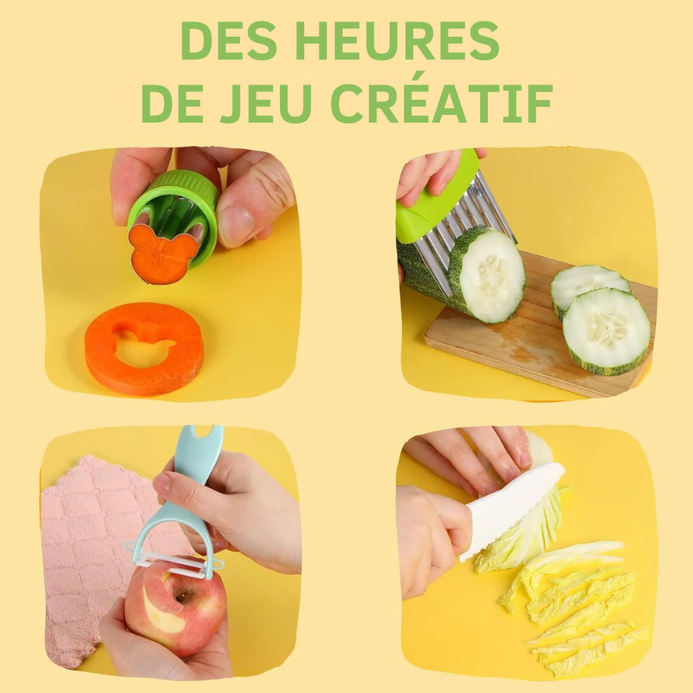 Ustensiles de Cuisine Sécurisés pour Enfants Montessori (12 pièces)