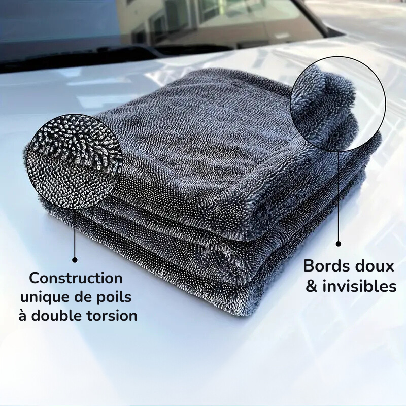 Serviette Microfibre de Séchage Rapide et nettoyage pour Voiture - ShineMax