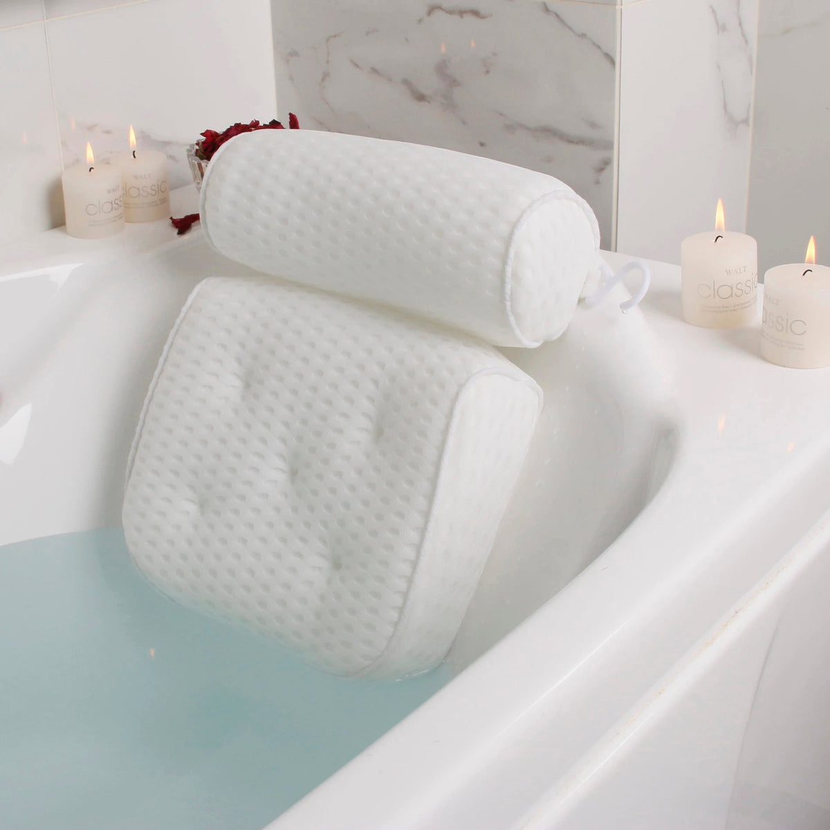 Oreiller de bain luxueux – Soutien ultime du cou et du dos pour des bains relaxants