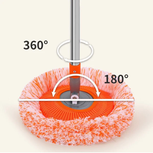 Vadrouille en Microfibre à Rotation Complète + Manche Extensible (+ 1 tête en Microfibre en plus Offerte)