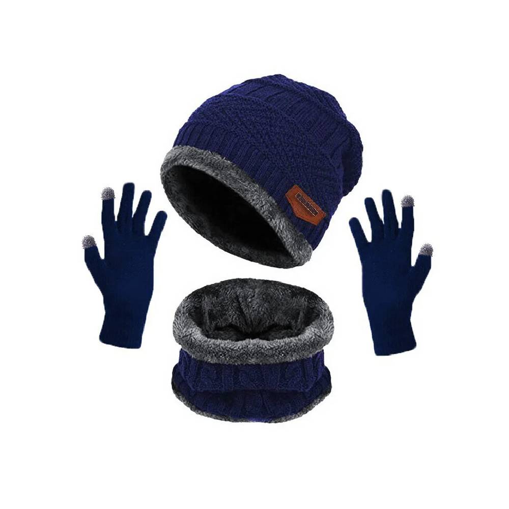 Ensemble bonnet, écharpe et gants d'hiver unisexe – Restez au chaud avec style