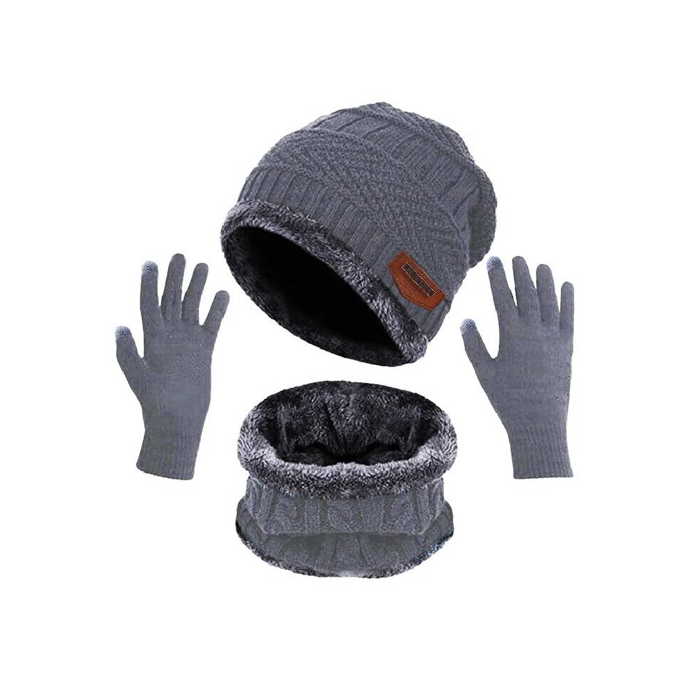 Ensemble bonnet, écharpe et gants d'hiver unisexe – Restez au chaud avec style