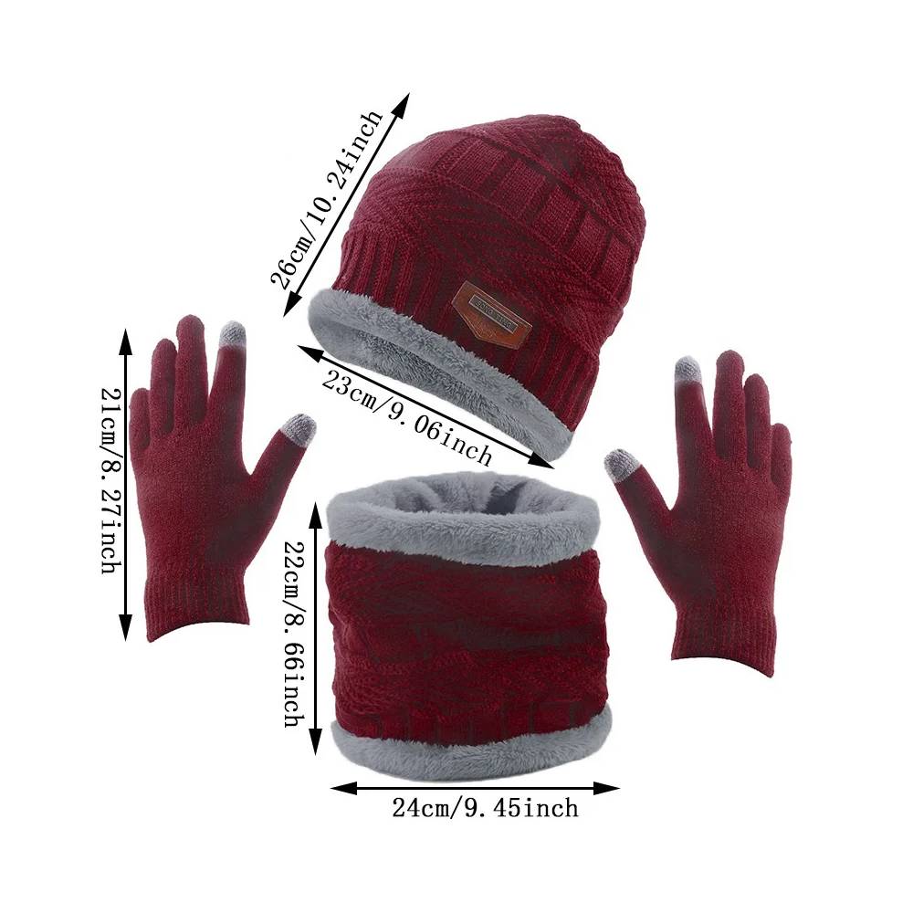 Ensemble bonnet, écharpe et gants d'hiver unisexe – Restez au chaud avec style