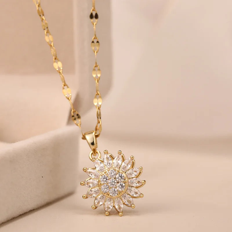 Collier pendentif tournesol – Rayonnez de joie et d’élégance au quotidien