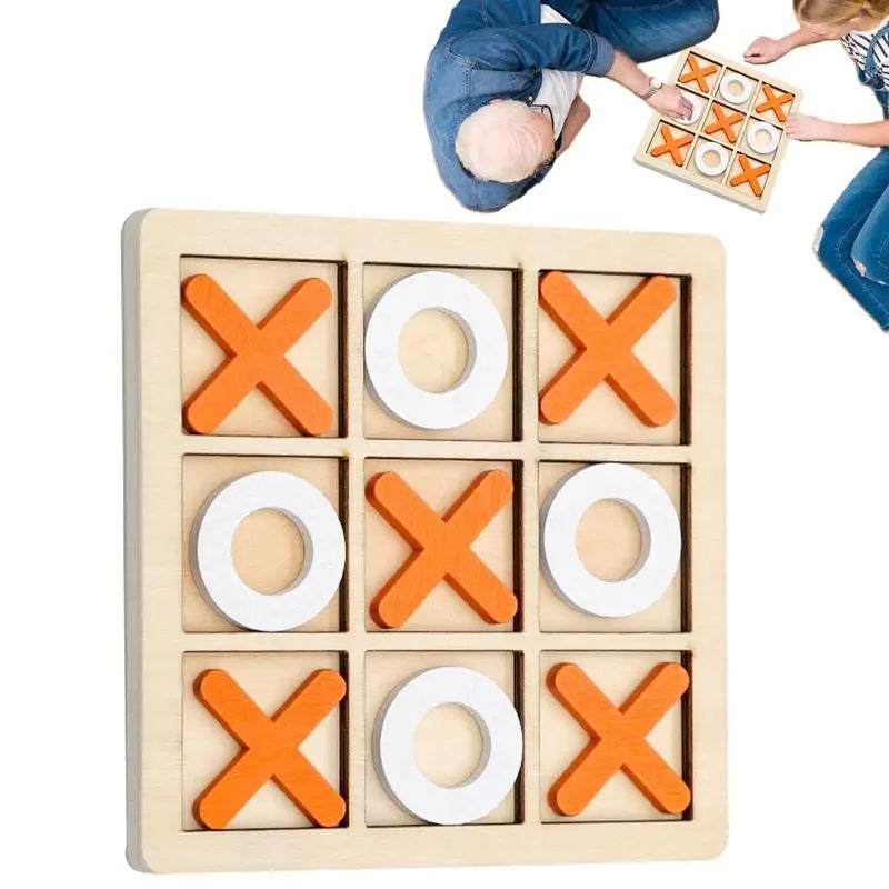 Jeu de société classique en bois Tic-Tac-Toe – Un divertissement intemporel pour tous les âges