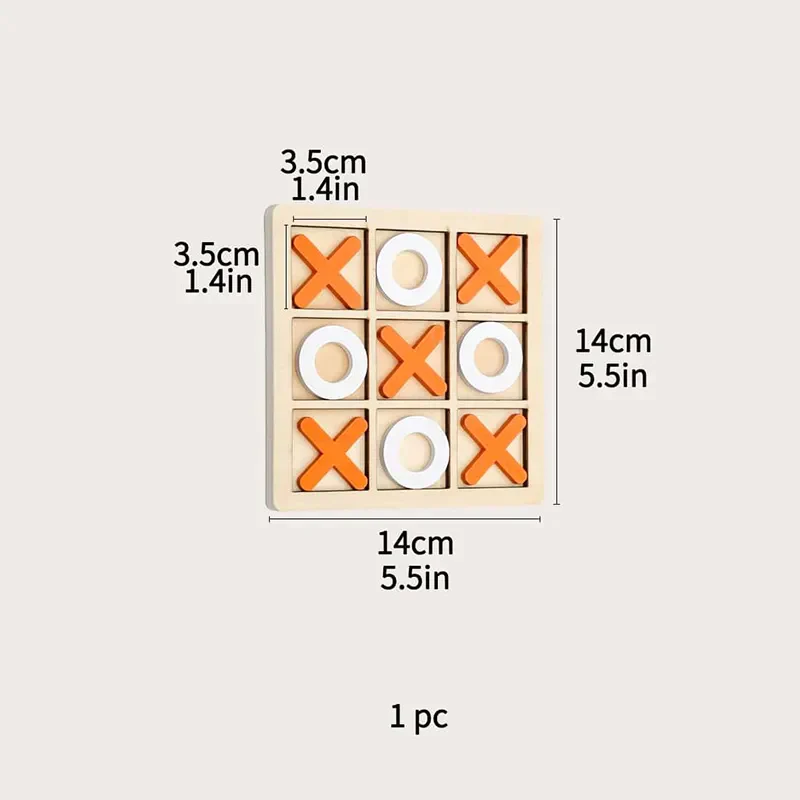 Jeu de société classique en bois Tic-Tac-Toe – Un divertissement intemporel pour tous les âges