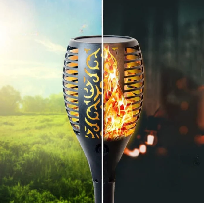 Lampe Solaire Effet Flamme pour Jardin