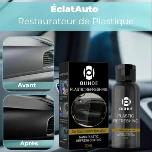 ÉclatAuto - Restaurateur de Plastique Révolutionnaire (+ Brosse & Chiffon Microfibre inclus)